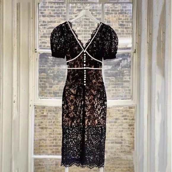 Self-Portrait Dresses & Skirts - SELF-PORTRAIT Black Camellia Dress